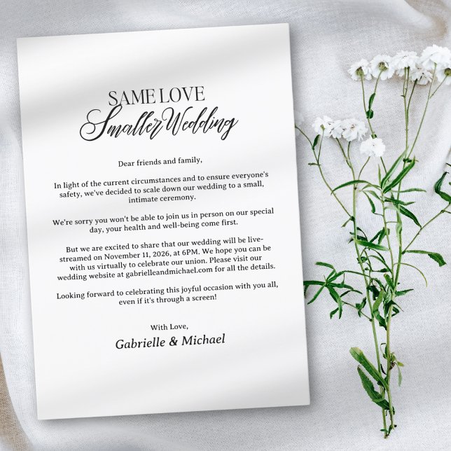 Anúncio de Casamento Minimalista Pedido de Desculp (Criador carregado)