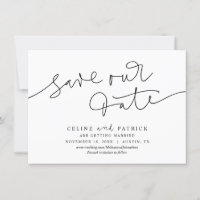 Anúncio de Casamento Moderno, Cartões de Salvar No
