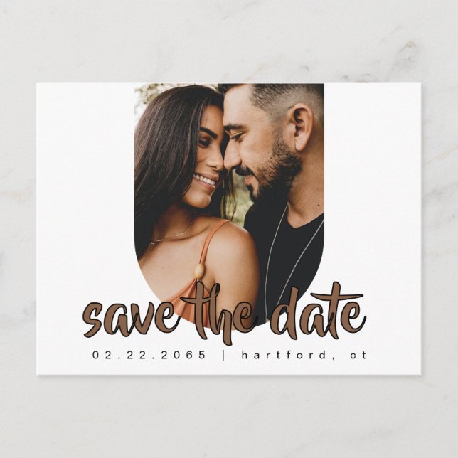 Anúncio de Casamento Moderno com Foto do Casal (Frente)