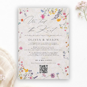 Anúncio de Casamento Moderno Jardim de Flores Silv