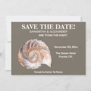 Anúncio de Casamento na Praia Pearl Conch Shell