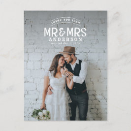 Anúncio de casamento obrigado foto rústica