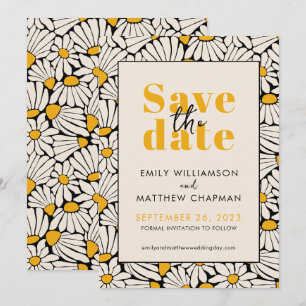 Anúncio de casamento Retro Floral Save the Date