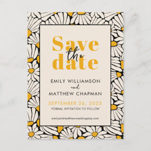 Anúncio de casamento Retro Floral Save the Date