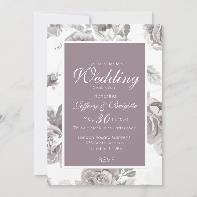 Anúncio de casamento rosa-rosa (Frente)