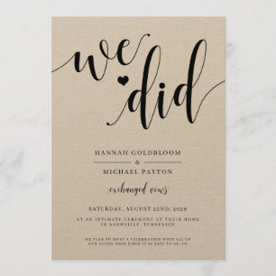 Anúncio de Casamento Rustic We Did