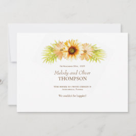 Anúncio de casamento Rústico Pintado Girassol