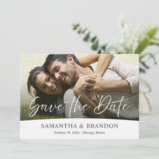 Anúncio de casamento Salve o cartão de data com fo