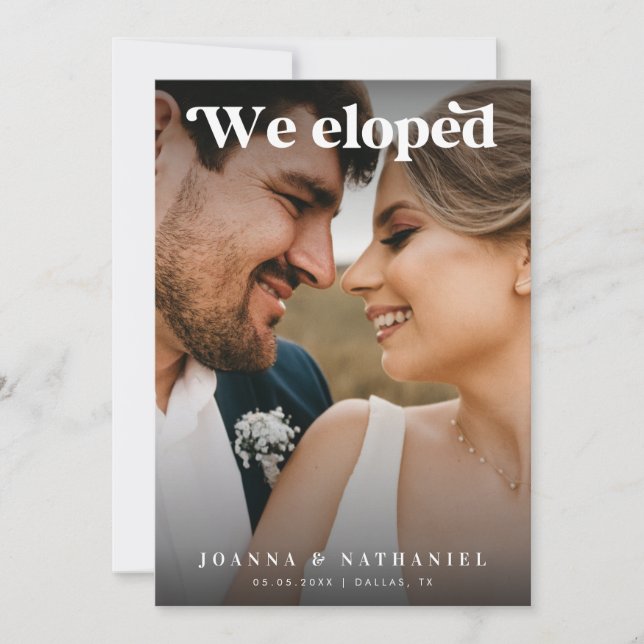 Anúncio de Casamento Simples e Elegante em Preto e (Frente)