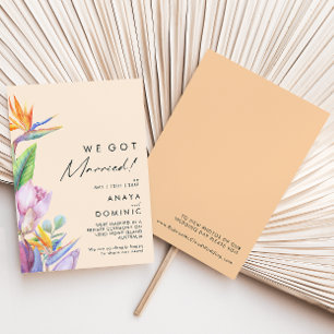 Anúncio de Casamento Tropical Colorido Pêssego