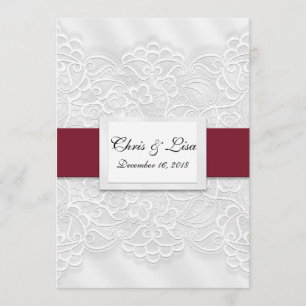 Anúncio de Casamento Vermelho Profundo com Renda 5