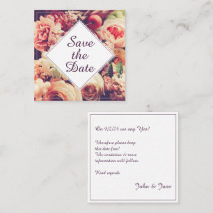 Anúncio de Casamento vintage Elegante, Motif Flor