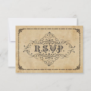 Anúncio de Cerimônia de Casamento RSVP Vintage Rús