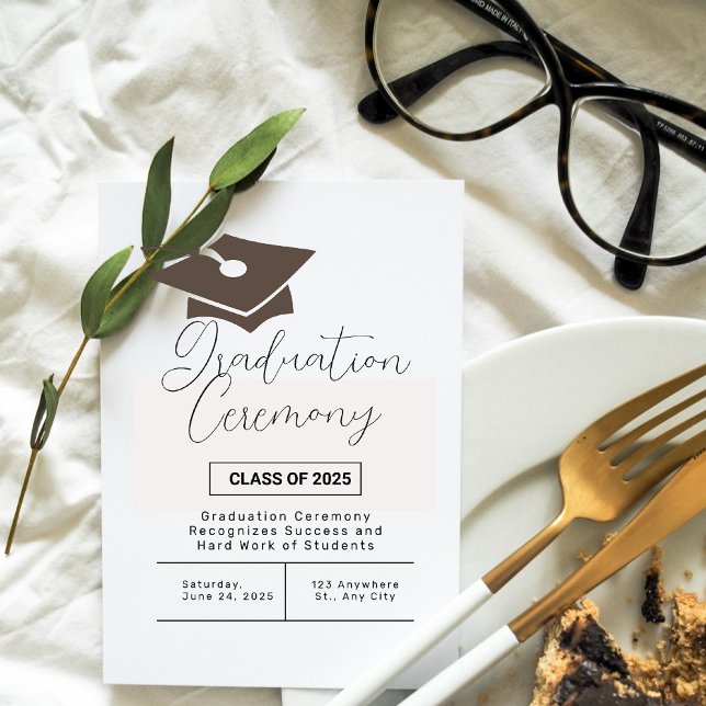 Anúncio de Cerimônia de Formatura Simples (Simple Graduation Ceremony Announcement
)