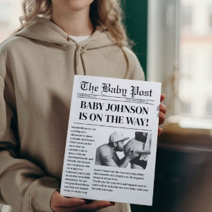 Anúncio de Chá de fraldas de gravidez em jornal