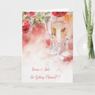 Anúncio de champanhe e Noivado Elegante