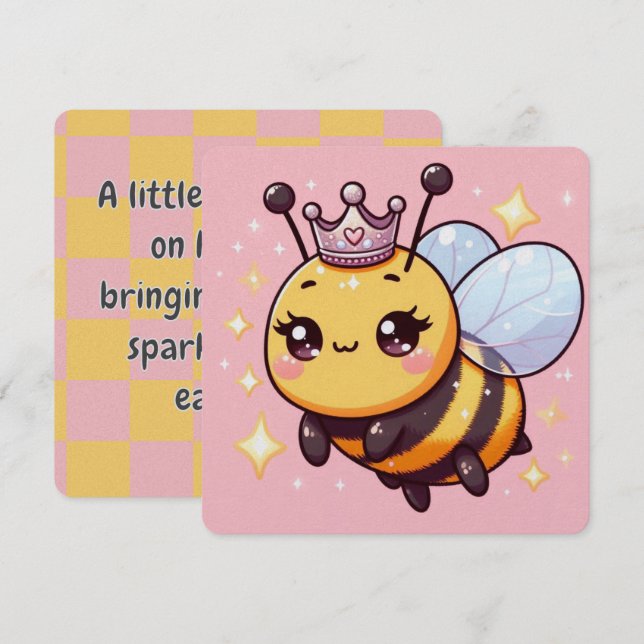 Anúncio de Chás de Bebê da Rainha Abelha Caprichos (Frente/Verso)
