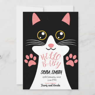 Anúncio de Chegada do Bebê Gatinho Fofo