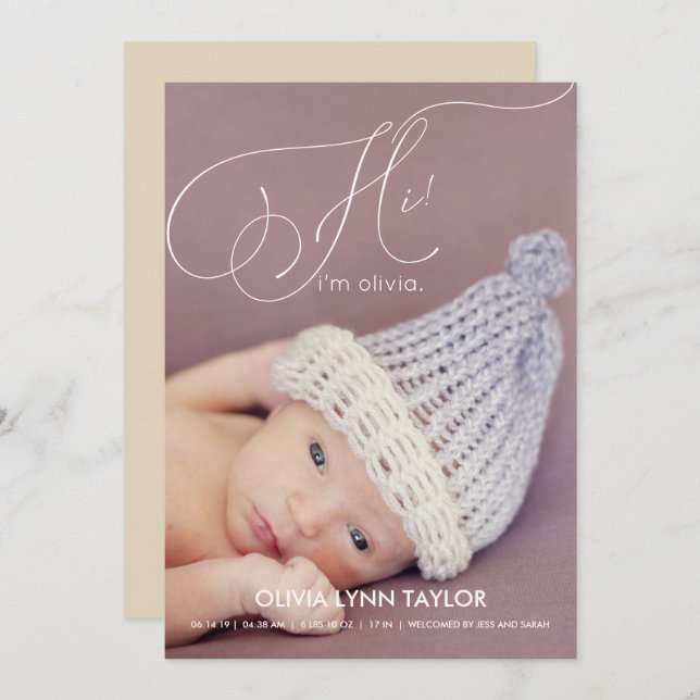 Anúncio de Cheio de Caligrafia Foto para Nasciment (Frente/Verso)