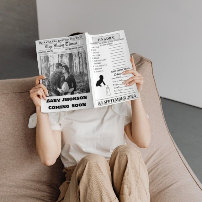 Anúncio de Chuveiro de Bebê Gravidez em Jornal (Criador carregado)