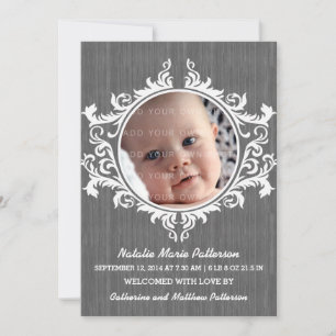 Anúncio de cinza Rustic Swirls Baby
