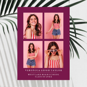 ANÚNCIO DE CLASSY CHIC PHOTO COLLAGE GRADUATION