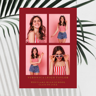 ANÚNCIO DE CLASSY CHIC PHOTO COLLAGE GRADUATION