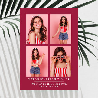 ANÚNCIO DE CLASSY CHIC PHOTO COLLAGE GRADUATION