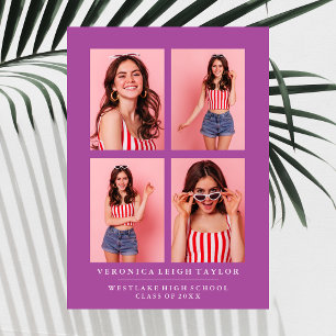 ANÚNCIO DE CLASSY CHIC PHOTO COLLAGE GRADUATION