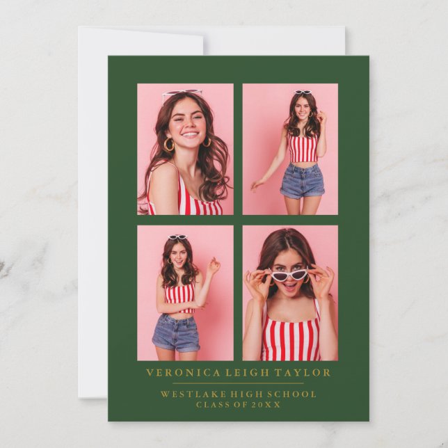 ANÚNCIO DE CLASSY CHIC PHOTO COLLAGE GRADUATION (Frente)