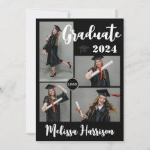 Anúncio de Colagem de Fotos de Graduado com Logoti