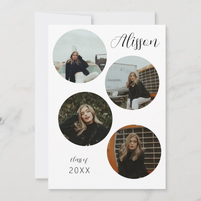 Anúncio de Conclusão de Curso Redondo com Quatro F (Frente)