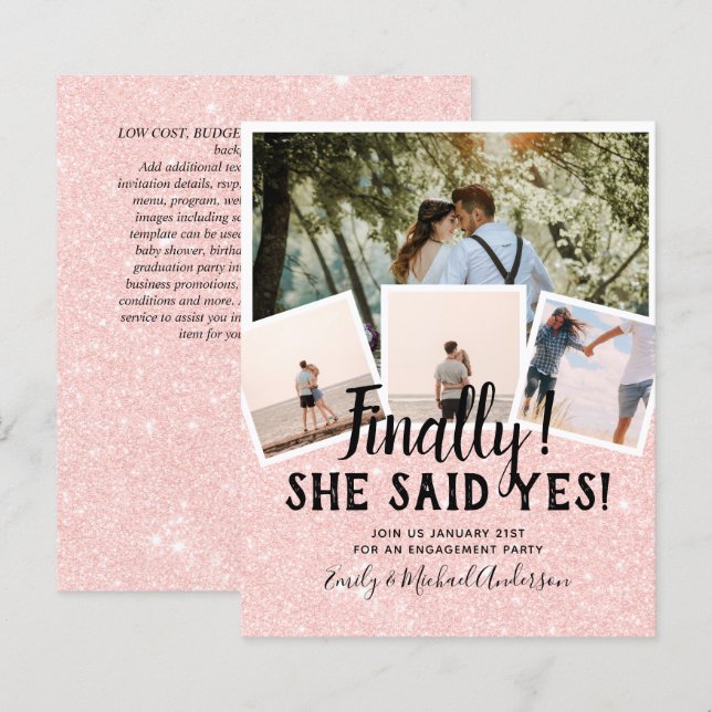 Anúncio de Convite de casamento de FOTO DO ORÇAMEN (Frente/Verso)