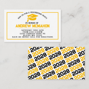 Anúncio de Convite para Graduação Preto e Dourado