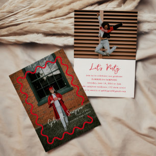 Anúncio de Convites para Graduação Moderna Vermelh