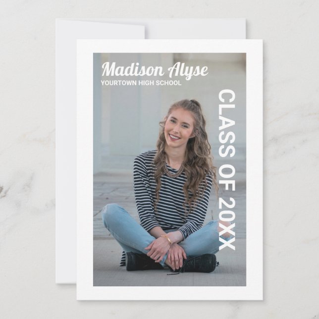 Anúncio de Cor Editável de Foto de Formatura (Frente)