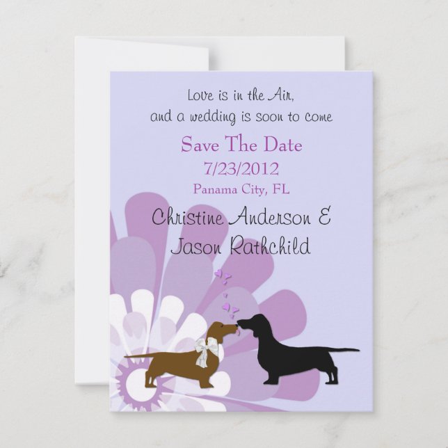 Anúncio de Dachshund Love Save the Date (Frente)