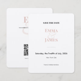 Anúncio de Data de Casamento Blush Ampersand | Car