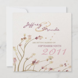 Anúncio de Data de Casamento com Flor de Cerejeira