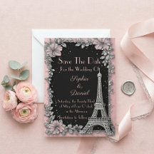 Anúncio de Data de Casamento Rosa Bege Vintage Par