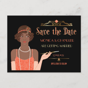 Anúncio de Data de Roaring 20s Afro-Americano