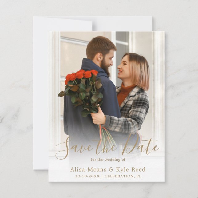 Anúncio de Data de Salvamento de Foto de Casal (Frente)