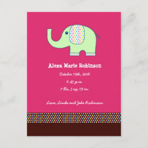 Anúncio de Elefante Menina Bebê