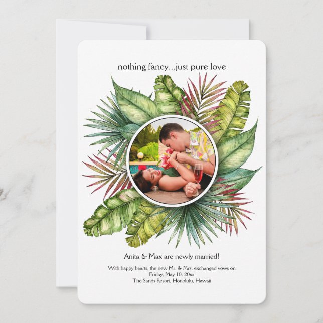 Anúncio de Elopemento de Foto de Quadro de Folhage (Frente)