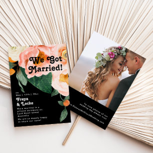 Anúncio de Elopemento de Foto Floral Colorida Negr