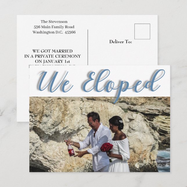 Anúncio de Elopemento de Fotografia de Tendência S (Frente/Verso)