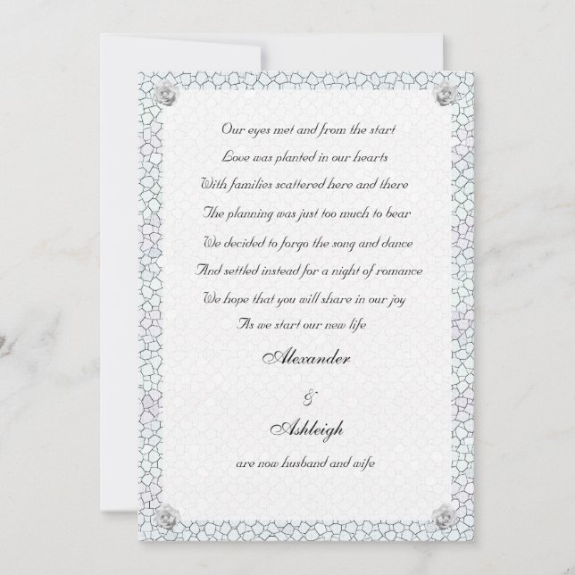 Anúncio de Elopemento de Rosa Mosaico (Frente)