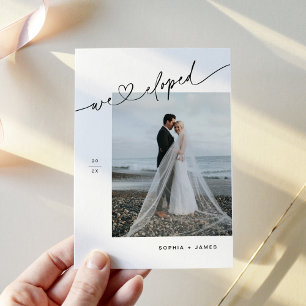 Anúncio de Elopemento do Coração Minimalista