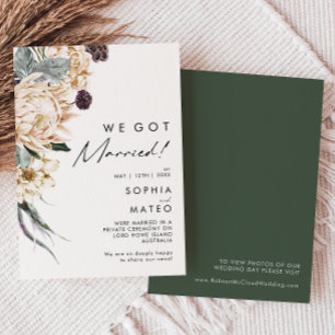 Anúncio de Elopemento Floral Branco