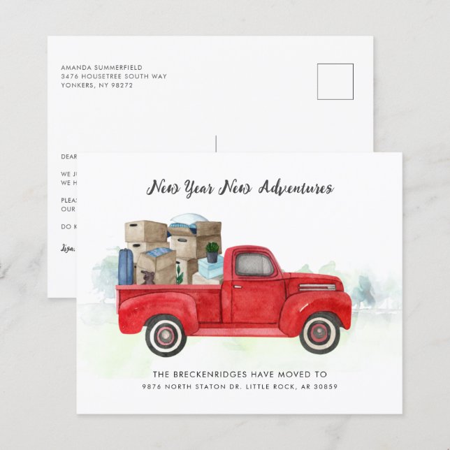 Anúncio de Endereço Movimentado do Ano Novo do Orç (Frente/Verso)